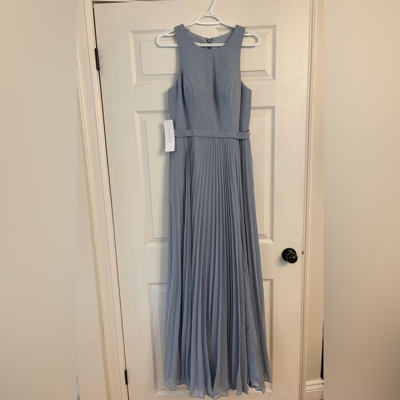 Azazie Lindie bridesmaid dress NWT size A8 dusty blue - Picture 6 of 10
